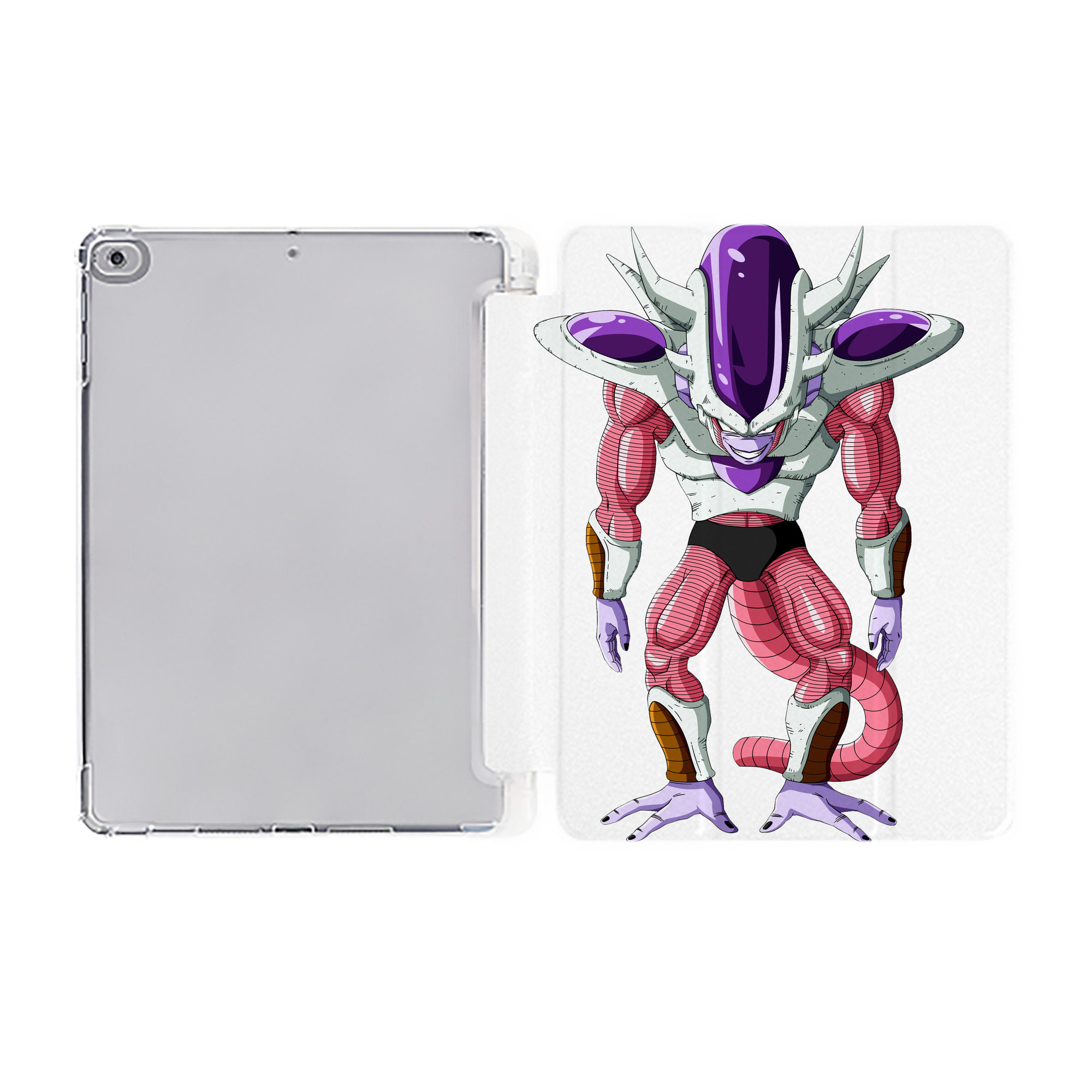 （画像用） ドラゴンボール フリーザ DRAGON BALL Frieza IPad ケース ペン収納付き 三つ折りスタンド PUレザー×シリコン 対応機種9.5/10.5/10.9インチ